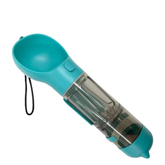 đ¶ 4-in-1 Pet Travel Water Bottle â Hydration, Snacks & Clean-Up Made Easy