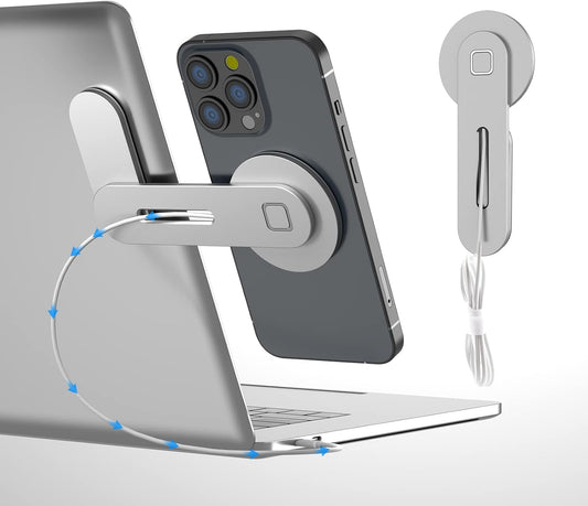 Metal Expansion Phone Stand for Laptop ,Magnetic Folding Phone Holder with 15W Fast Charger